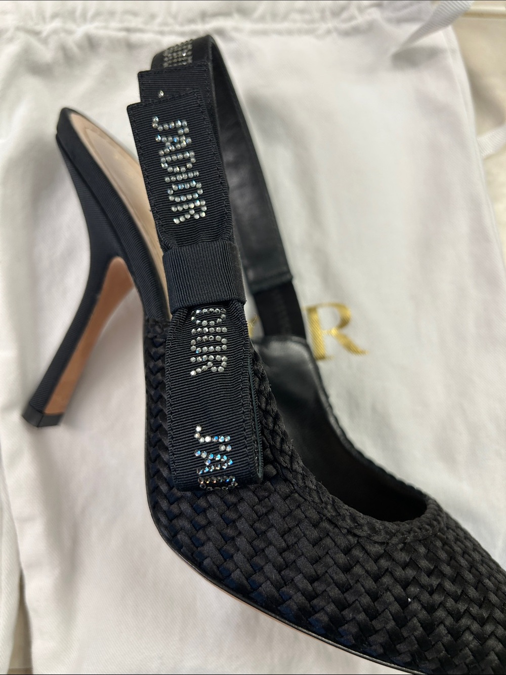 Christian Dior J'Adior Slingback Pumps with Embellished Logo Strap - Picture 7 of 8